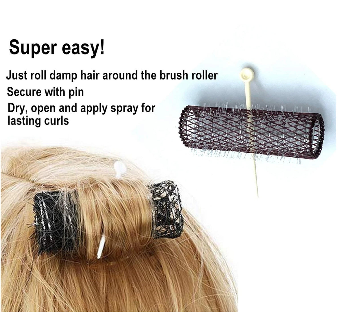 14-Piece Vintage-Style Medium Hair Curlers Set with Pins for All Hair Types