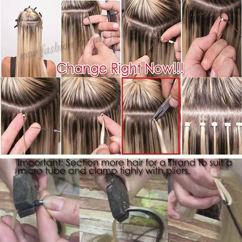 Micro Loop Hair Extensions - Remy Human Hair Beads & Links, Multiple Lengths & Colors