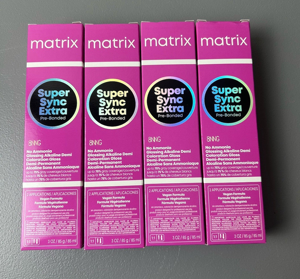 Matrix Super Sync Extra Hair Color 8NNG Medium Blonde Neutral Gold - Pack of 4