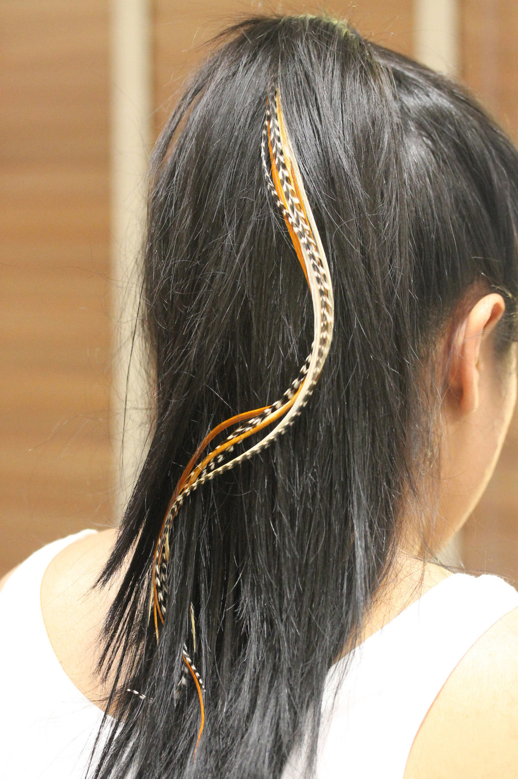 20 Real Feather Hair Extensions - Natural Long 8-12 Inch, Professional Styling Kit