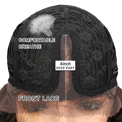 24-Inch Wavy Lace Front Wig for Black Women Heat Resistant Synthetic Hair