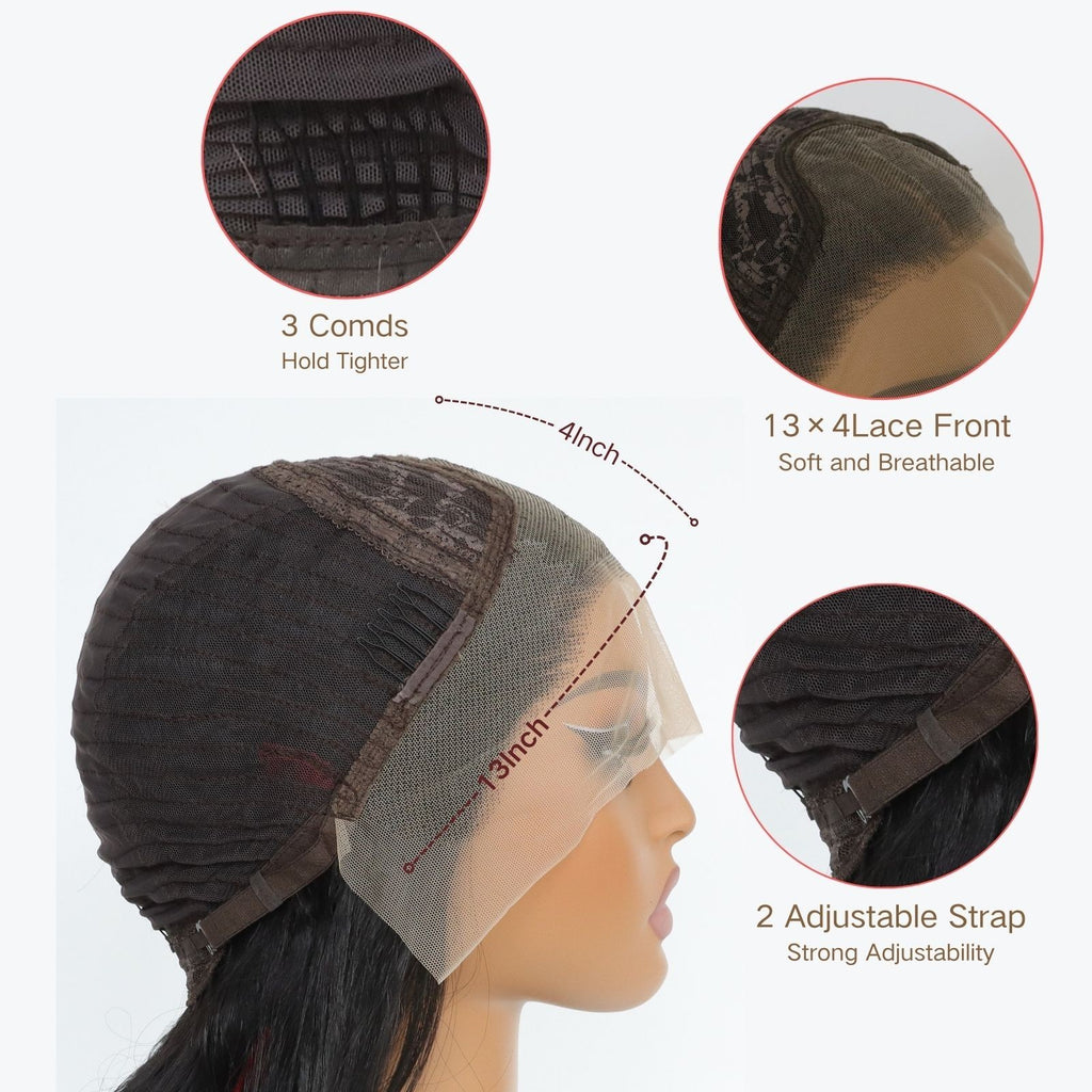 Ash Blonde Long Straight Synthetic Lace Front Wig Heat Resistant Glueless