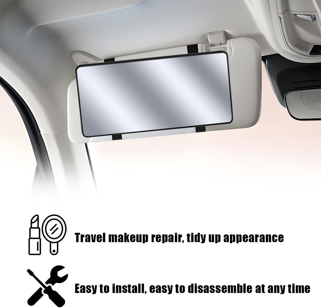 Car Sun Visor Vanity Mirror with Makeup Reflection, Easy Installation