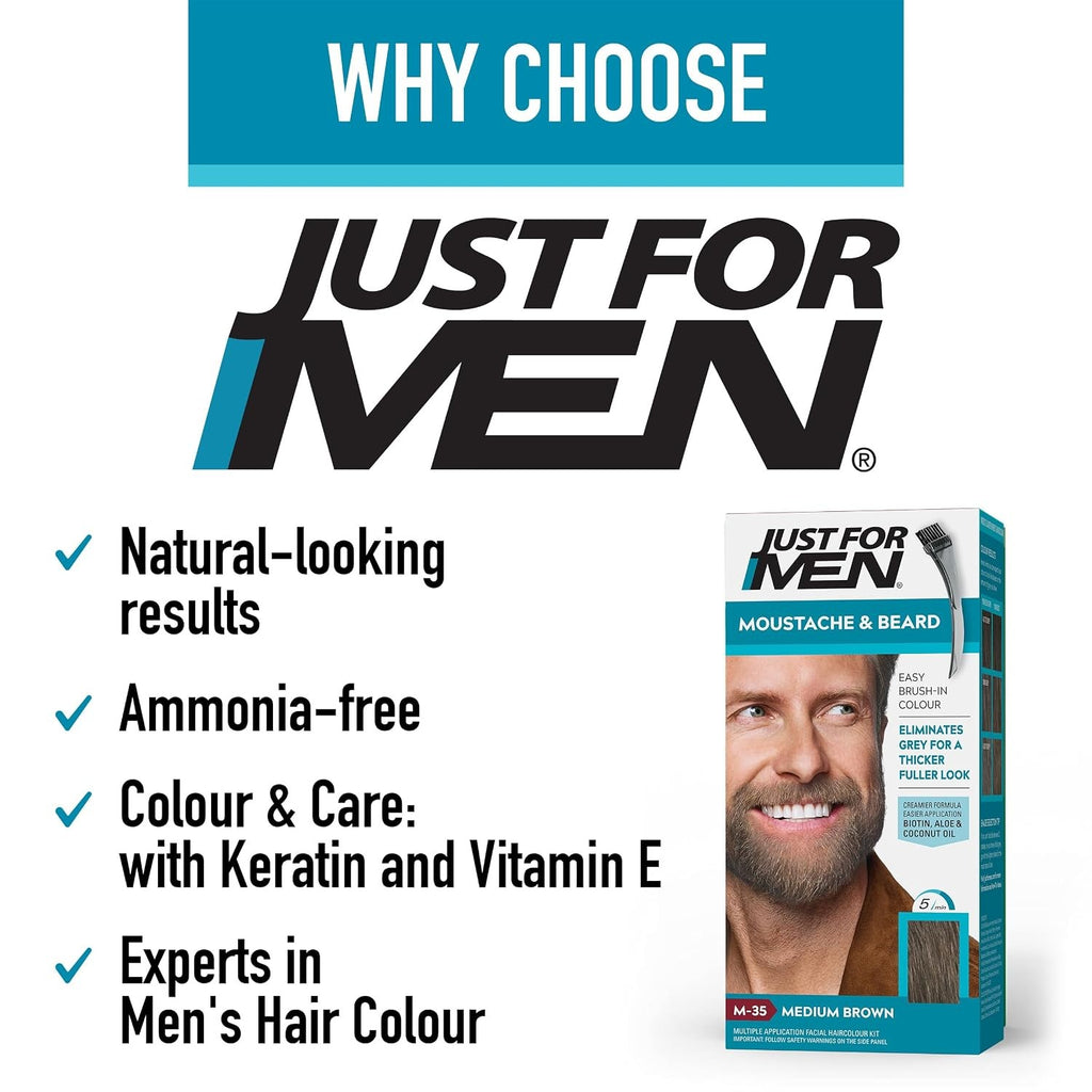 Mustache & Beard Color Gel Light Brown Gray - Semi-Permanent, No Mess