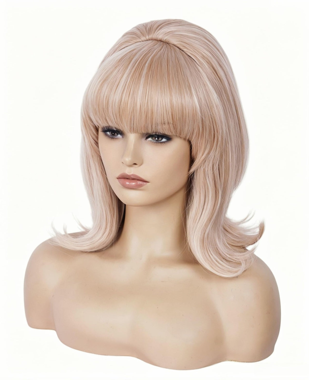 Short Strawberry Blonde Wavy Costume Wig with Bangs for Halloween & Cosplay