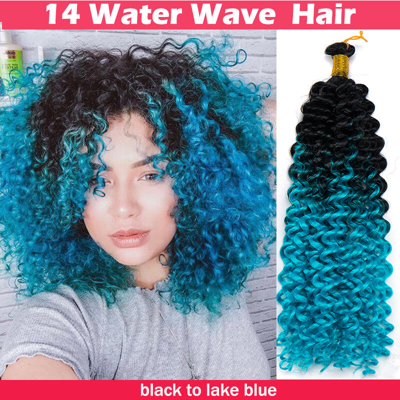 Long Boho Crochet Water Wave Braid Hair Extensions - Curly Synthetic Hair