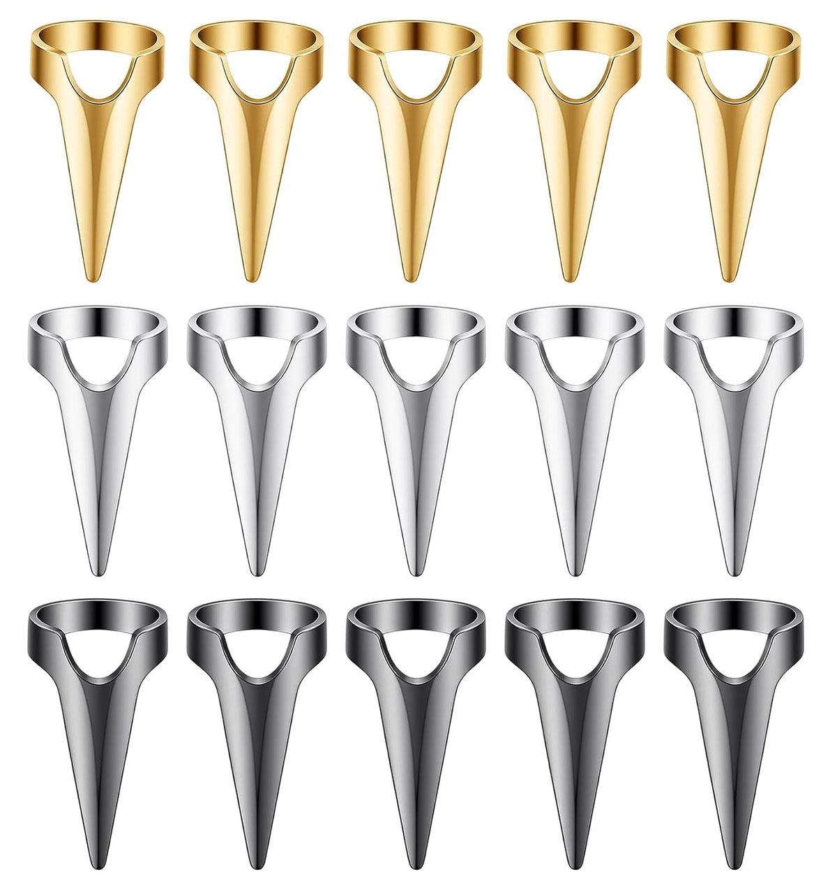 15 Pcs Metal Hair Braiding Parting Rings Set for Hair Styling & Styling Aids