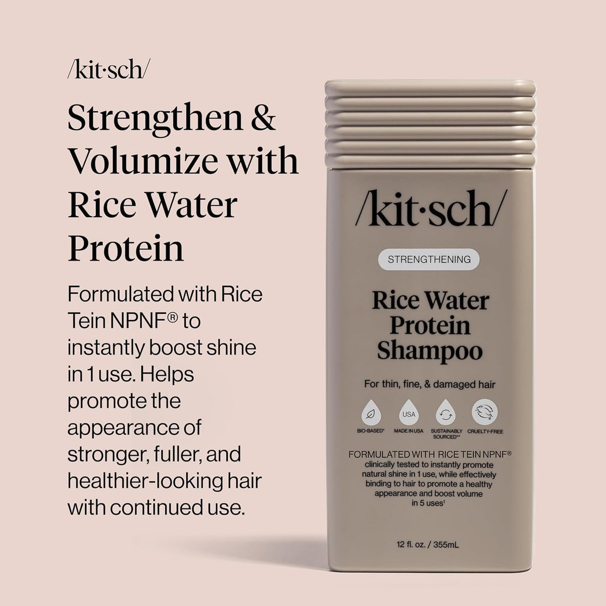Strengthening Rice Water Shampoo for Hair Growth - 12.3 Oz