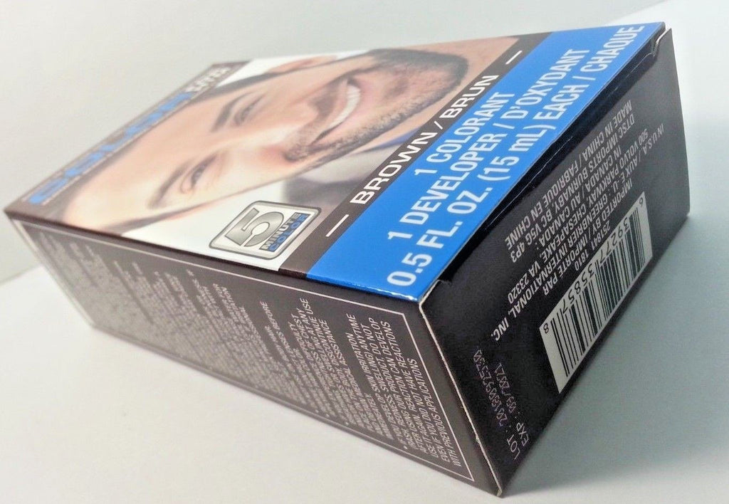 Men's Beard & Mustache Hair Dye Kit with Brush in Gel - Brown