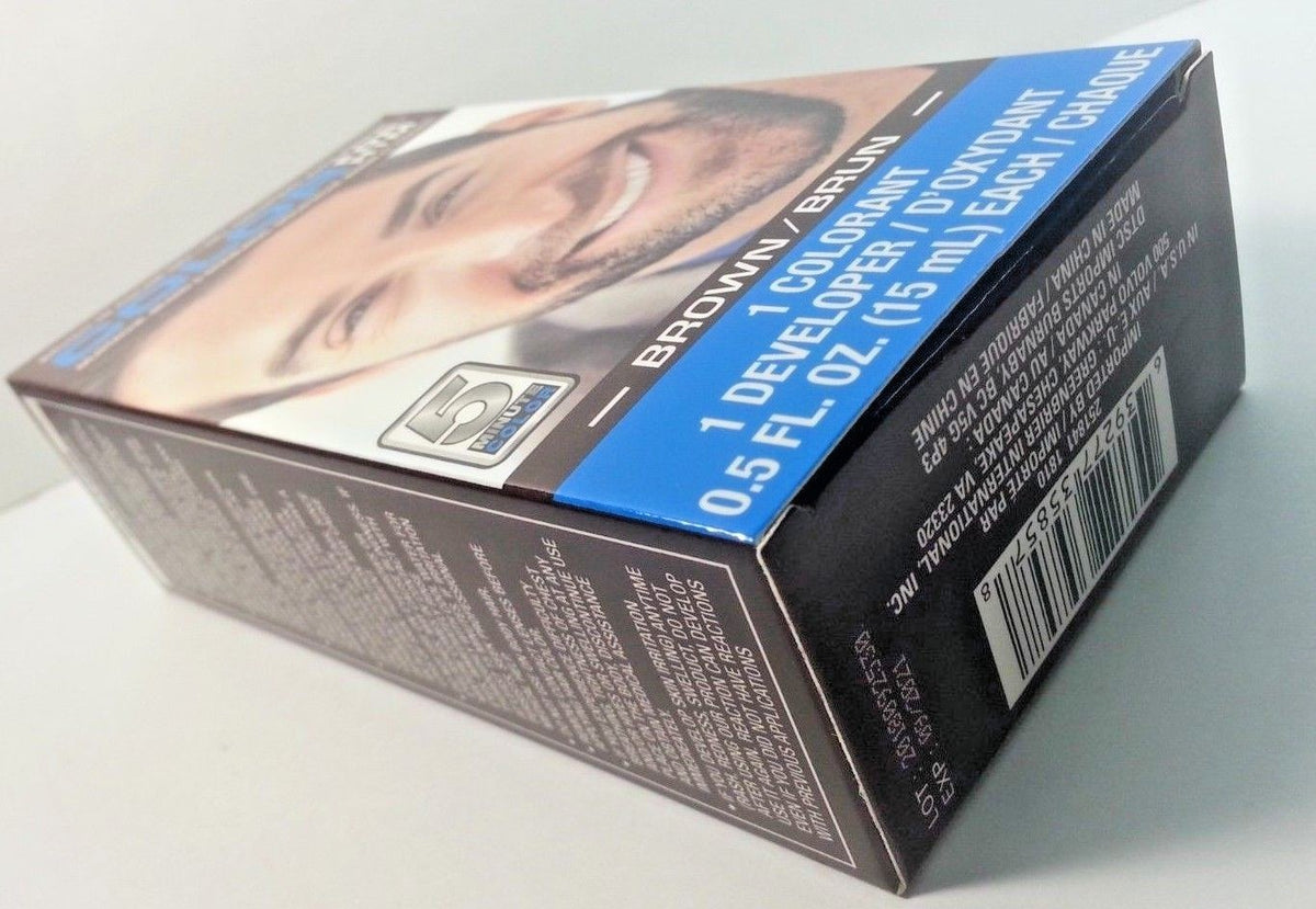 Men's Beard & Mustache Hair Dye Kit with Brush in Gel - Brown