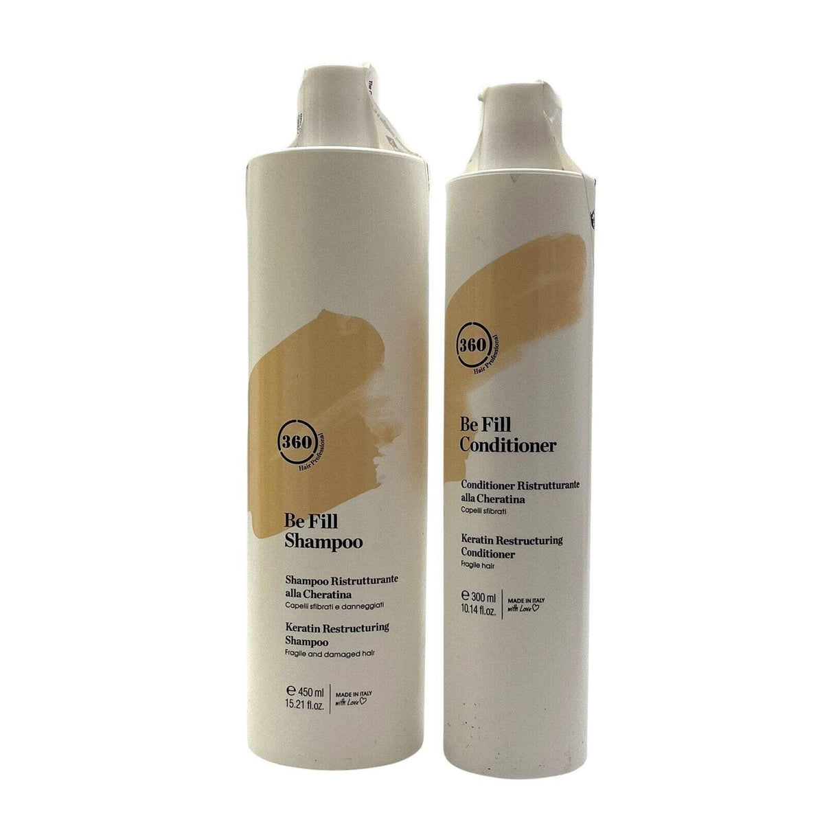 Hair Repair Shampoo & Conditioner Set for Damaged Hair - 360 Be Fill Duo