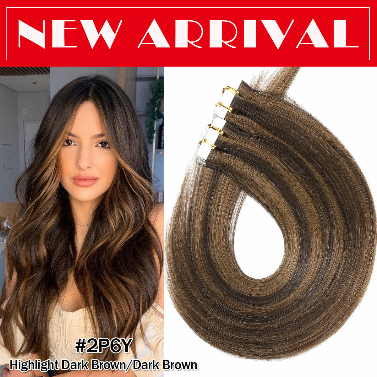 Russian Tape-In Human Hair Extensions - 100% Remy Body Wave, Multiple Colors & Lengths