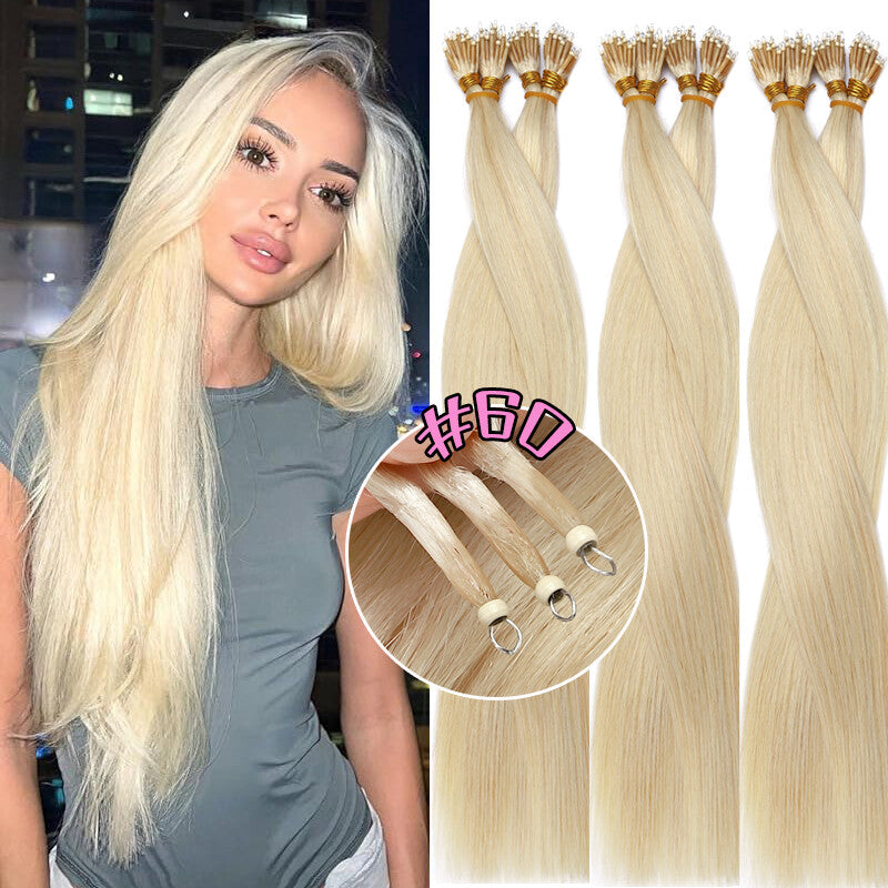 150g Human Hair Extensions with Nano Rings - Thick Ombre Micro Loop Beads