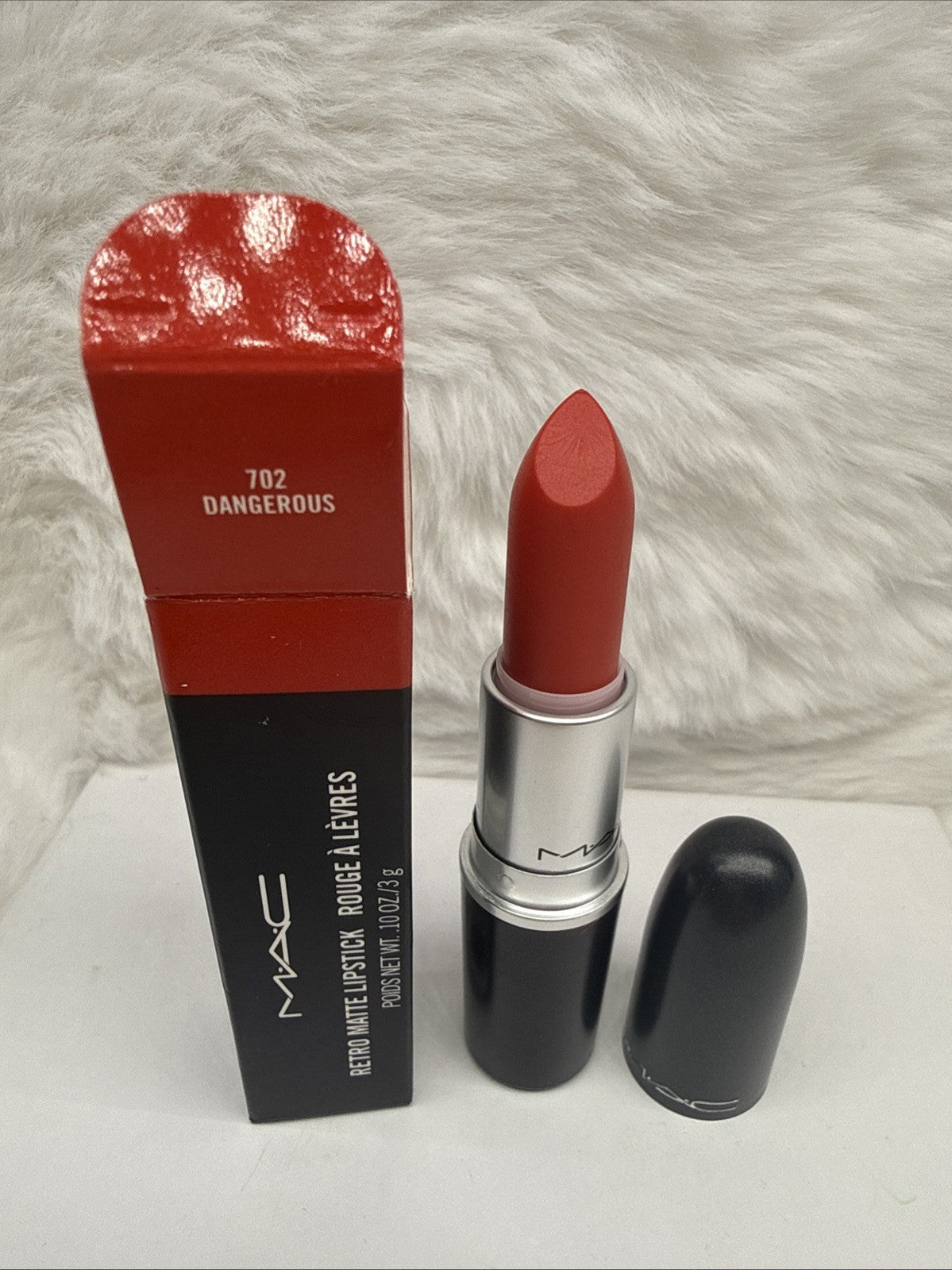 MAC Retro Matte Lipstick #702 Dangerous 3g Full Size - New in Box