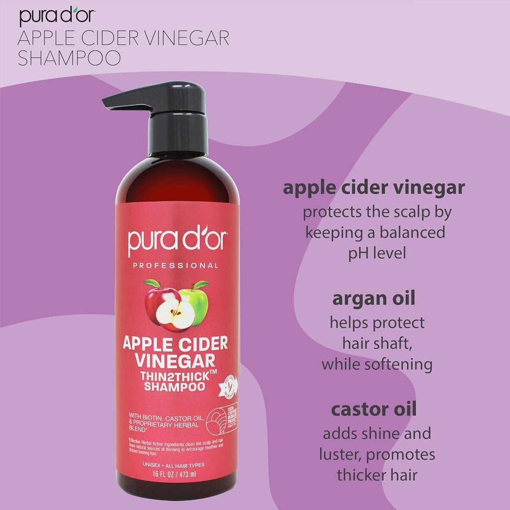 Cider Vinegar Shampoo & Conditioner Set with Biotin & Keratin - 16oz