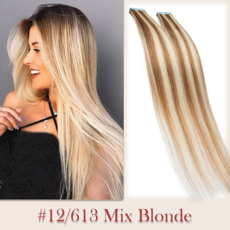 100g Invisible Tape-In Hair Extensions Remy Human Hair Full Head Thick