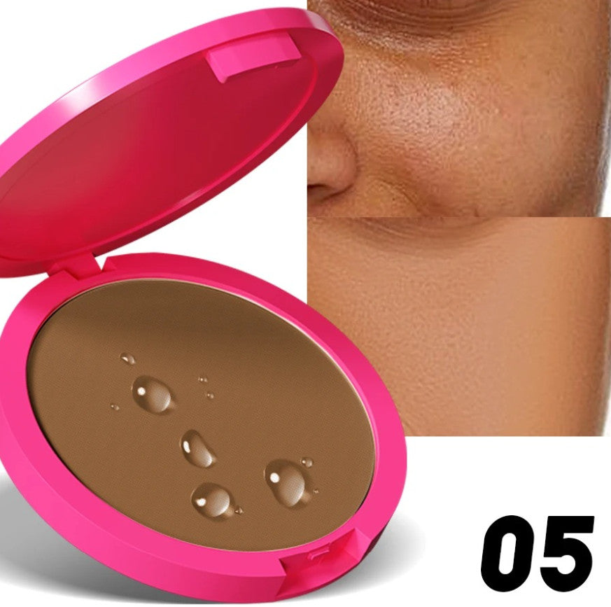 Matte Pressed Powder Foundation Oil Control Makeup Compact - Natural Finish