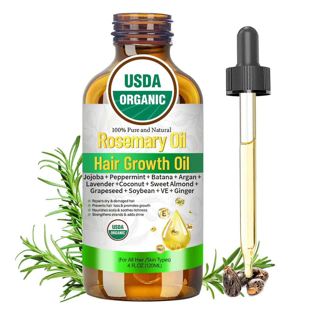 Organic Rosemary Hair Growth Oil - Nourishing Scalp Treatment for Thinning Hair