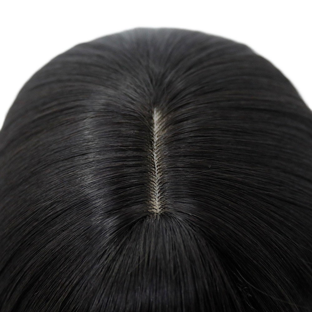 Black Synthetic Wig with Bangs - Long Straight Cosplay Hair for Beginners