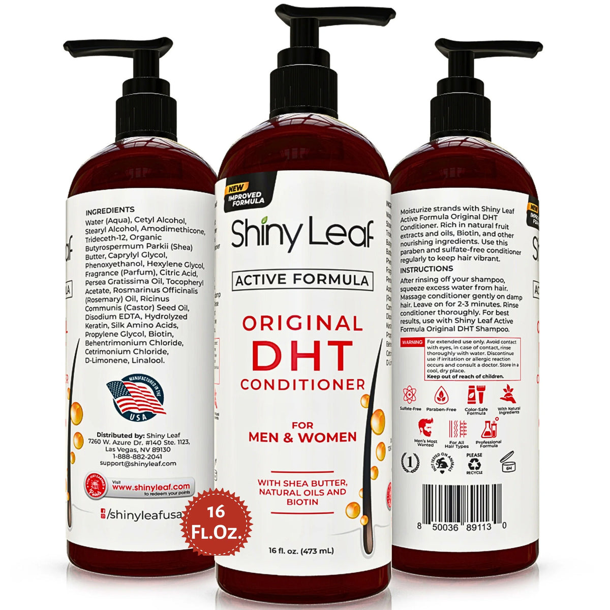 DHT Blocker Hair Loss Conditioner 16oz with Biotin - Anti-Thinning, Sulfate-Free