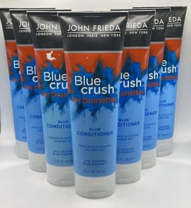John Frieda Blue Crush Brunette Conditioner Pack - Restores Moisture & Adds Blue Pigments, 7 Bottles of 8.3 FL OZ