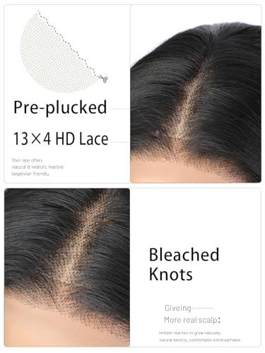 30-Inch Black Lace Front Wig with Pre-Plucked Hairline, Glueless Synthetic Hair