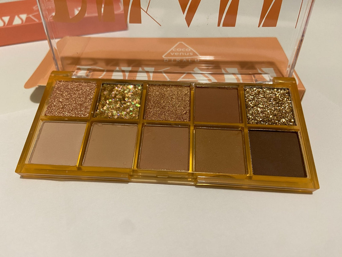 10-Color Glitter Eyeshadow Palette & Makeup Set - Vibrant Eye Makeup Collection