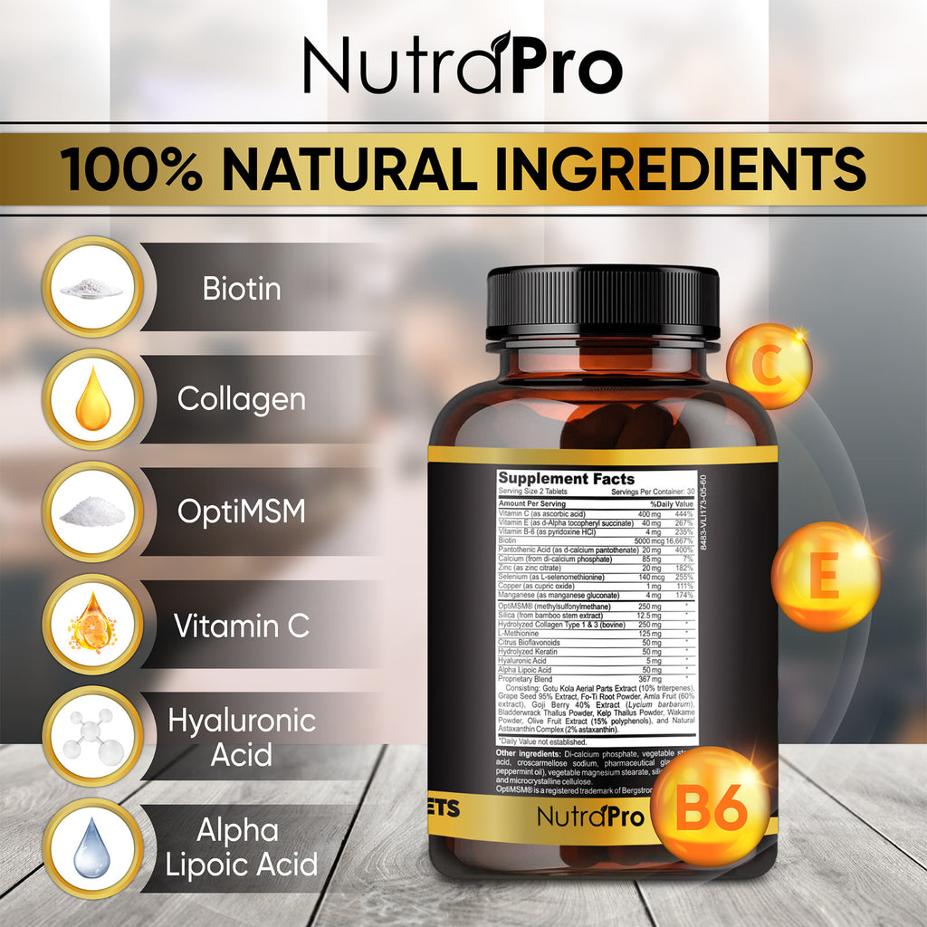 Men's Hair Growth Vitamins for Thicker Fuller Hair & Beard Support