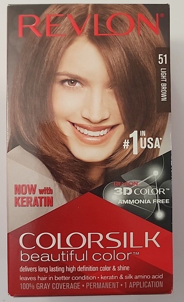 Revlon Colorsilk Permanent Hair Dye Light Brown 51 No Ammonia