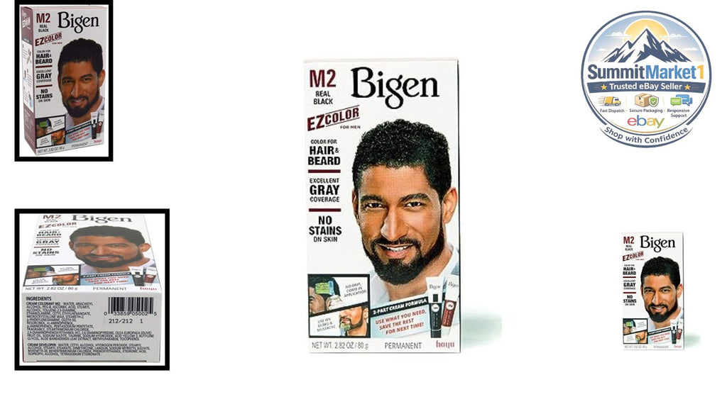 Men's Black Hair & Beard Color Kit No Ammonia 3-Pack - Nourishing Formula