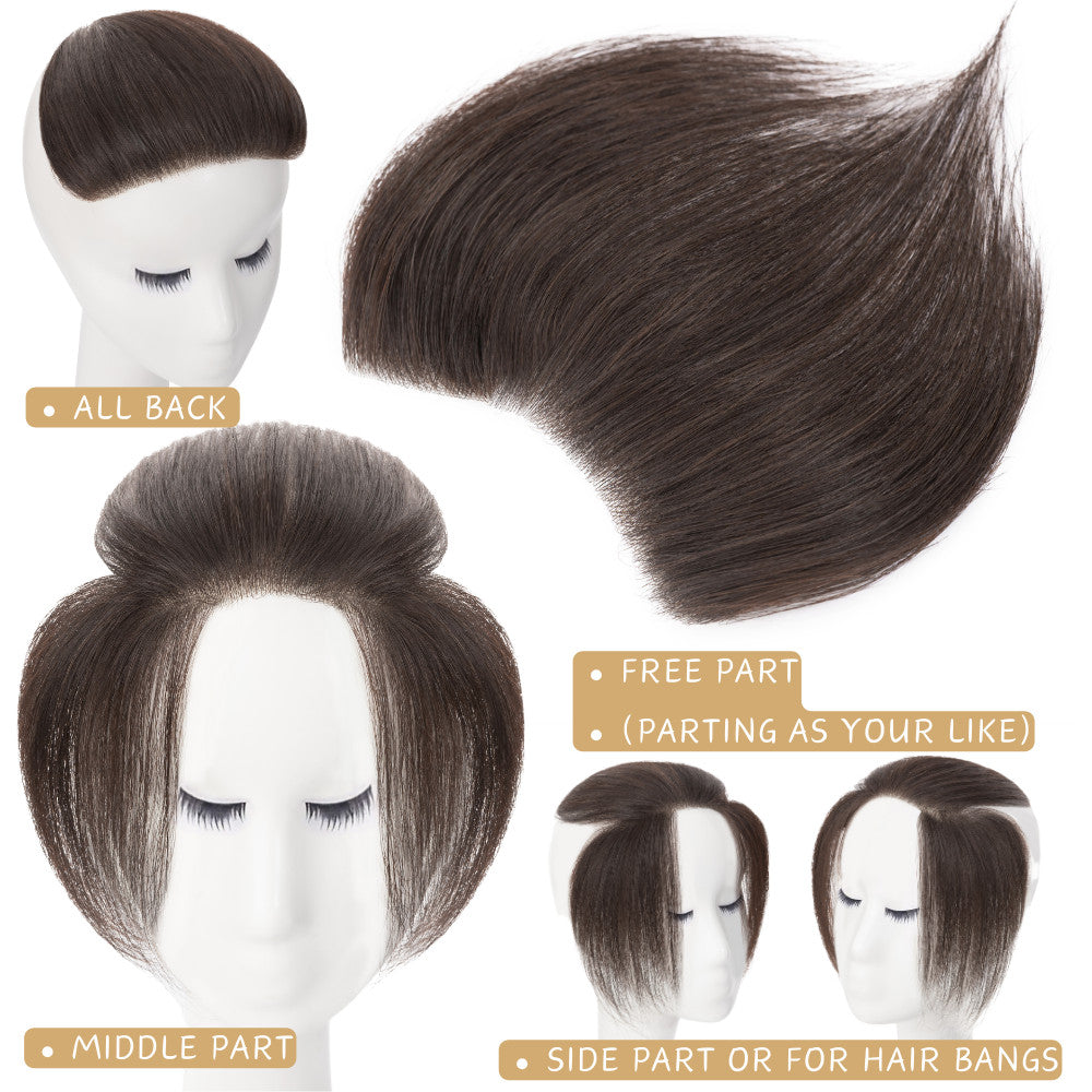 Human Hair Topper with Lace Base - Full Lace Hairpiece for Women