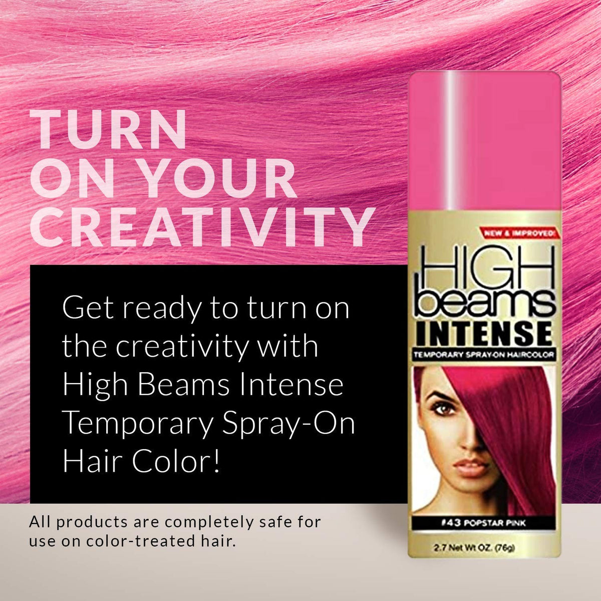 Colorful Spray-On Hair Color - Popstar Pink, 2.7 oz Pack of 6