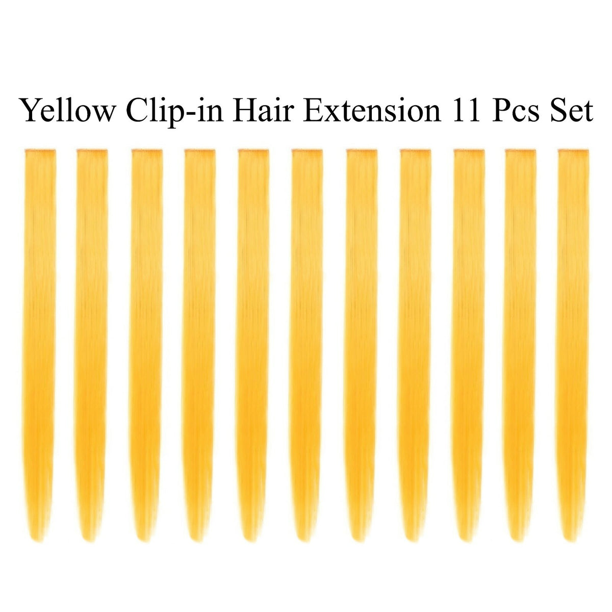 11 Pcs Clip-In Synthetic Hair Extensions - 21 Inch Colorful Straight Hair for Party & Cosplay