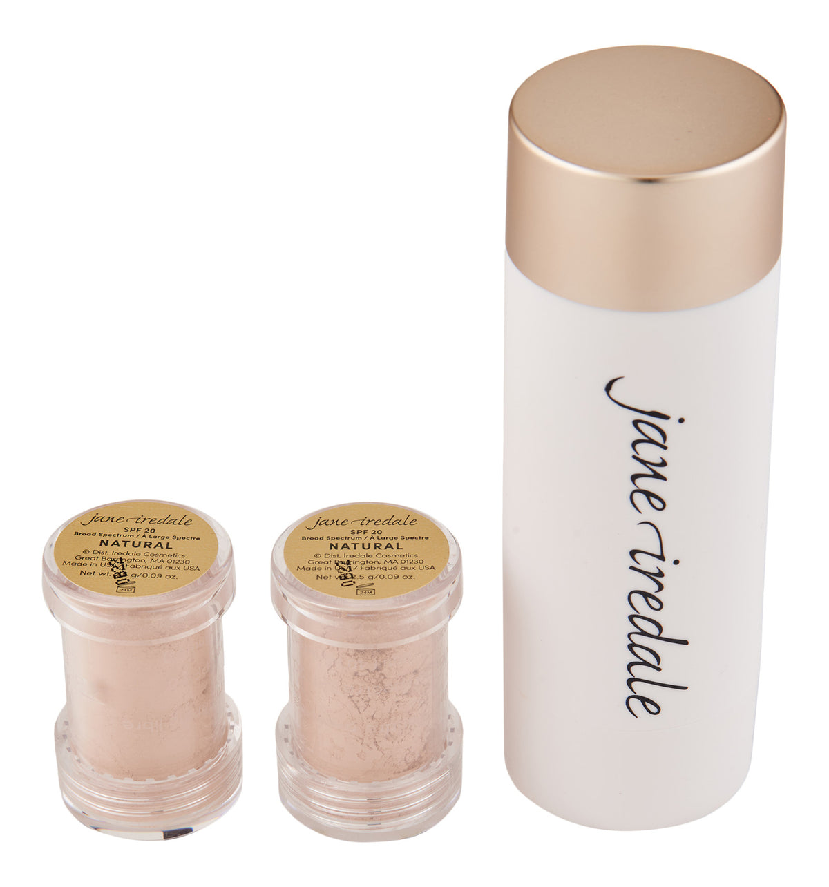 Jane Iredale Amazing Base Refill Brush Set with 2 Refills Natural Foundation