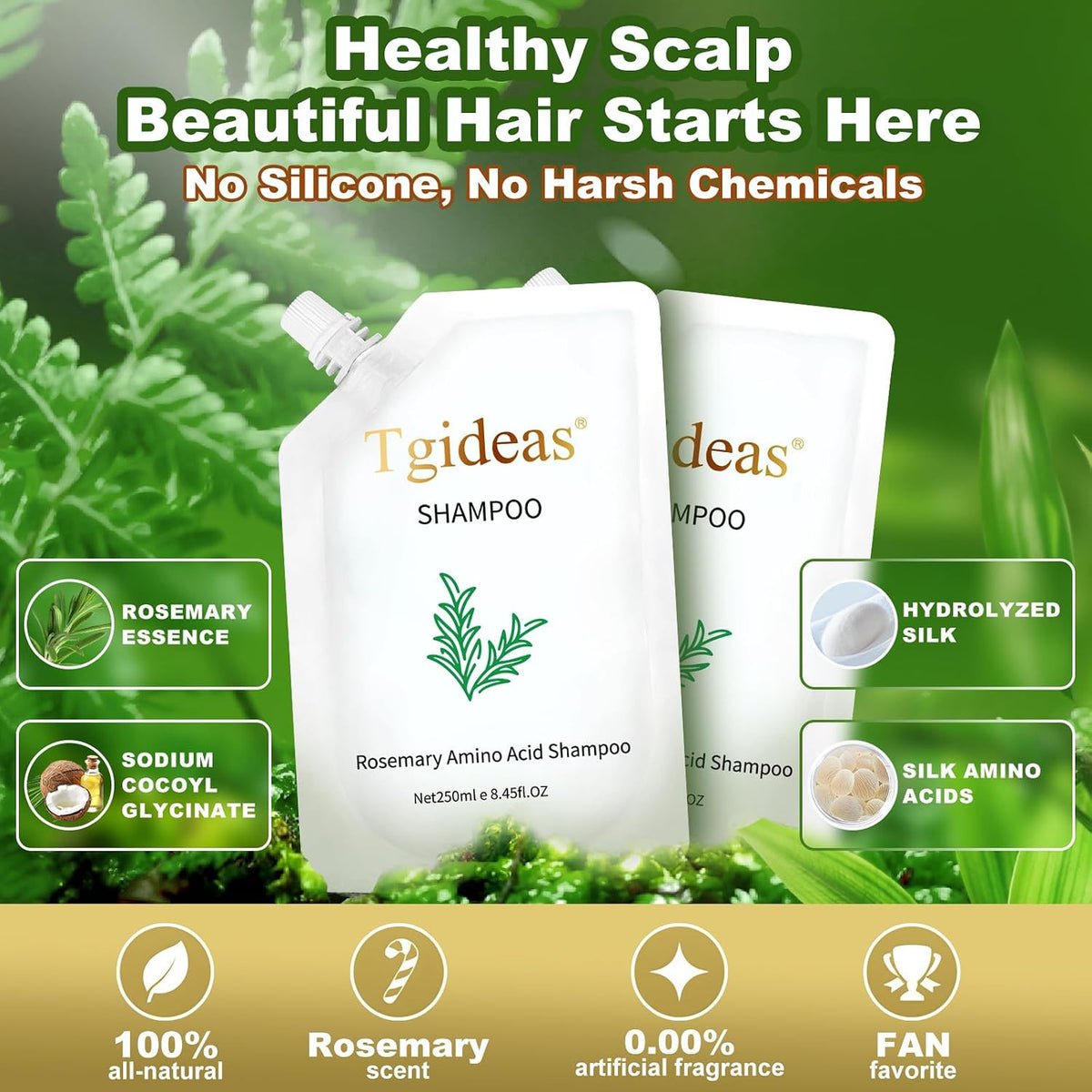 Amino Acid Shampoo for Thinning Hair & Fuller Volume - 2 Pack
