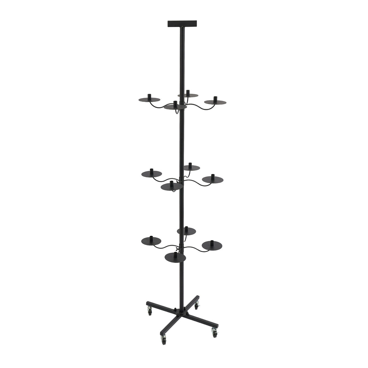 12-Wig Capacity Display & Storage Rack with 360° Rotating Tiers - Black