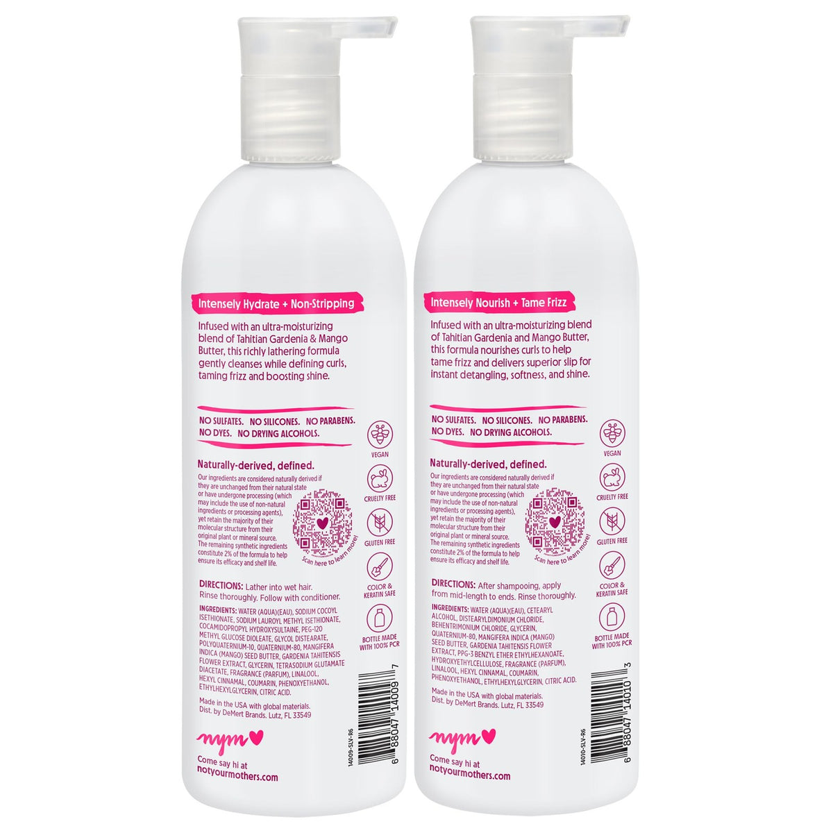 Curl Defining Shampoo & Conditioner Set - Natural Ingredients, Sulfate-Free, 15.2 Fl Oz Pack of 2