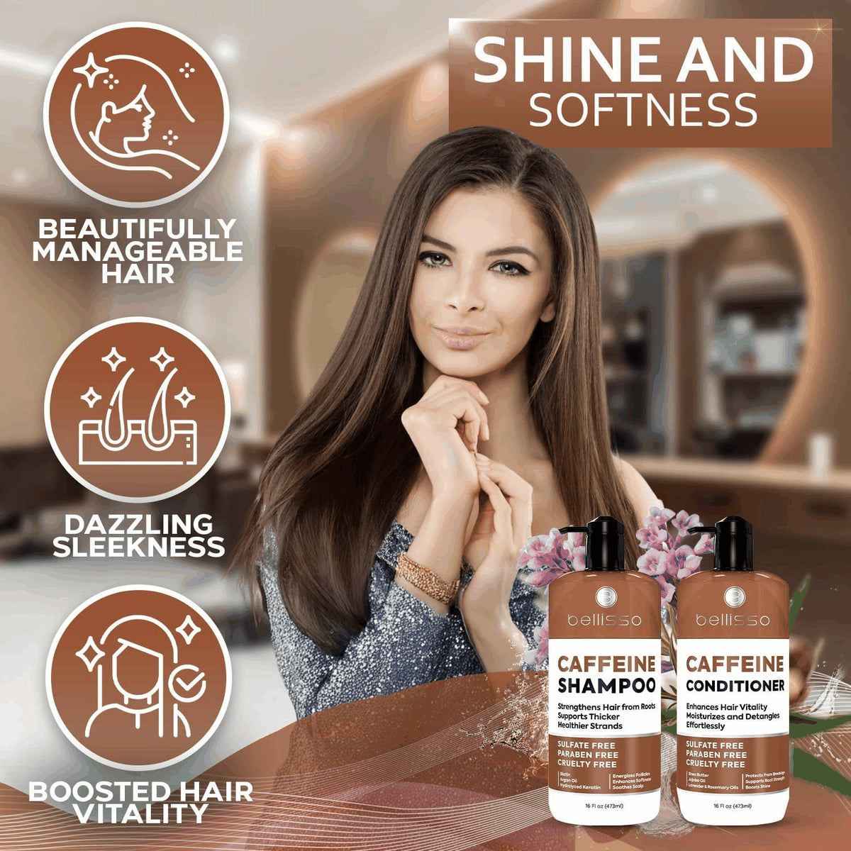 Volumizing Caffeine Shampoo & Conditioner Set for Fine Hair - Thickening & Fullness