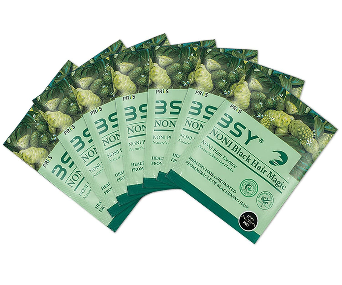 Natural Hair Color Shampoo Black 12 Sachets - No Ammonia Herbal Dye