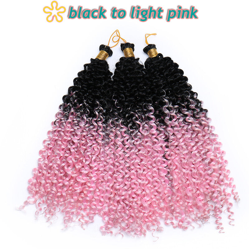 14-Inch Water Wave Crochet Hair Extensions for Black Women - Synthetic Braids