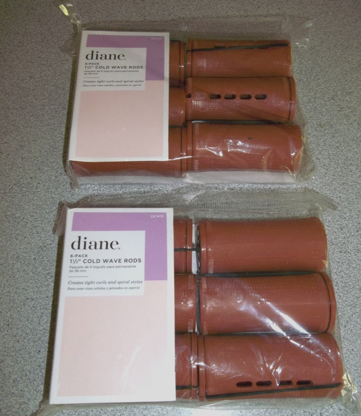 1.5-Inch Cold Wave Curling Rods - Spiral & Tight Curl Styling, 2-6 Pack