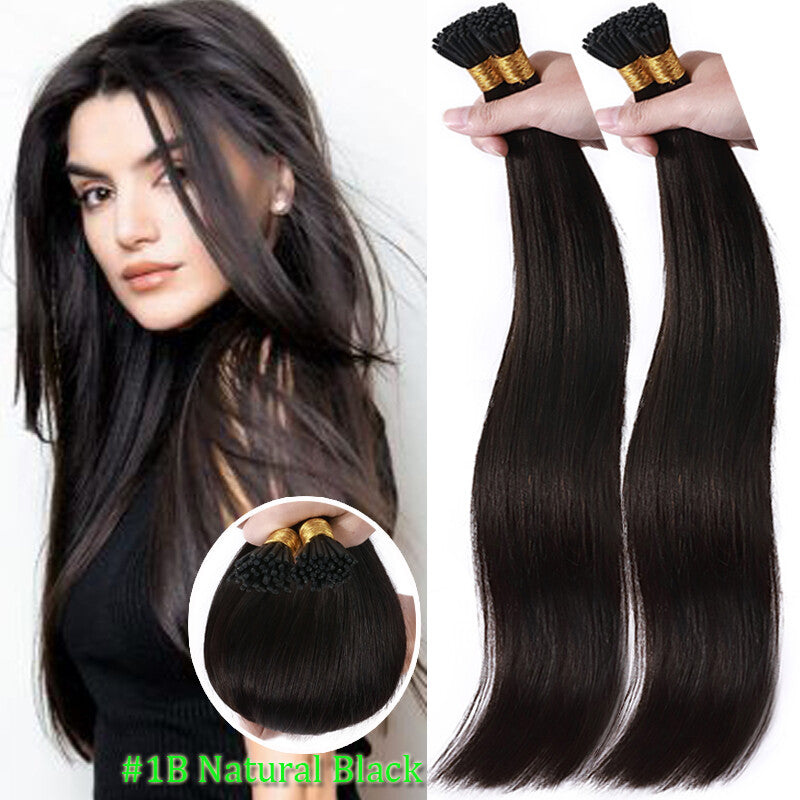 Remy Human Hair Extensions Micro Tip I Tip Keratin Bond 50-200 Strands