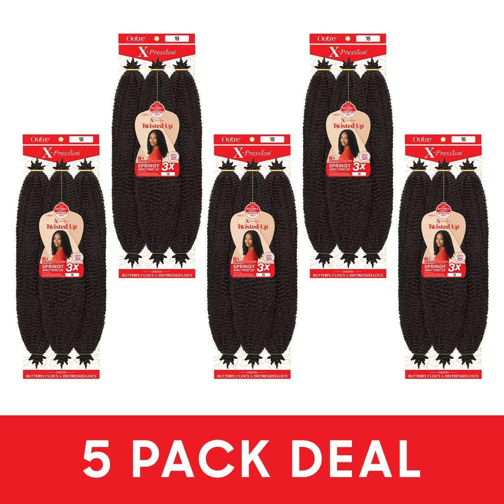 Springy Afro Twist Hair Extensions 24 Inch 5-Pack - Dark Brown 2