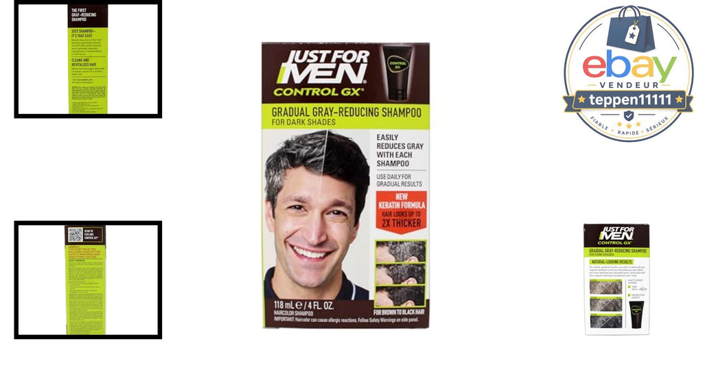 Grey Reducing Shampoo for Men - Gradual Natural Hair Color & Revitalizer 4 Fl Oz