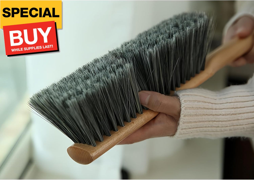 14-Inch Soft Bristle Dusting Brush with Oiled Beech Wood Handle - Indoor & Outdoor Cleaning Tool